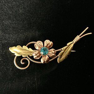 Vintage Signed Van Dell Flower Brooch - 12k gold filled